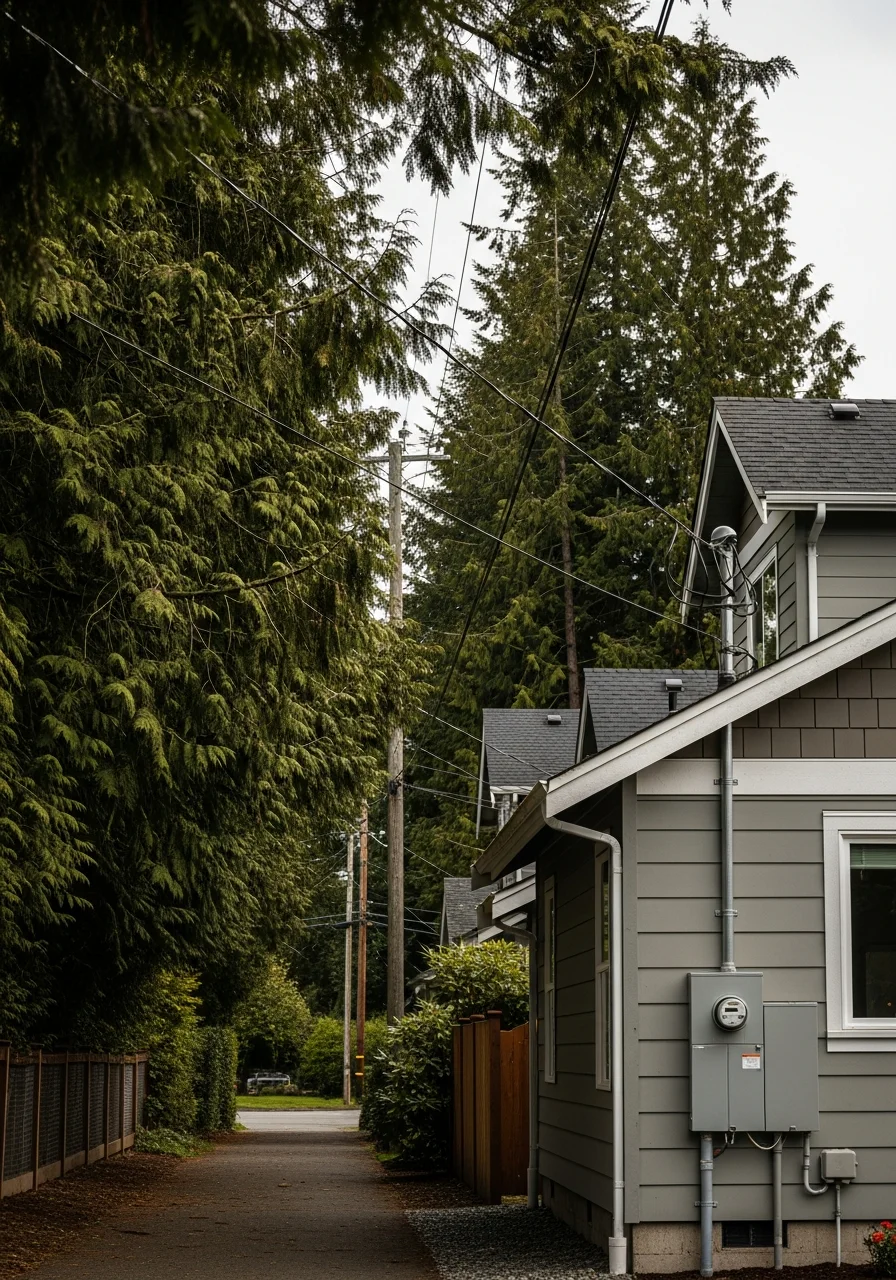 Suburban residential neighborhood in Stanwood with modern homes and tree-lined streets